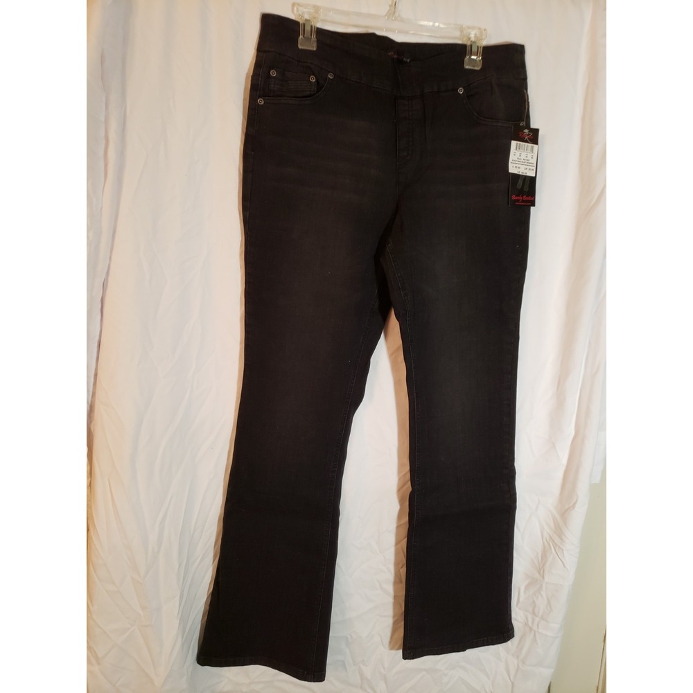 Women's Rekussi Black Barely Bootcut Jeans Size 16R (H236)